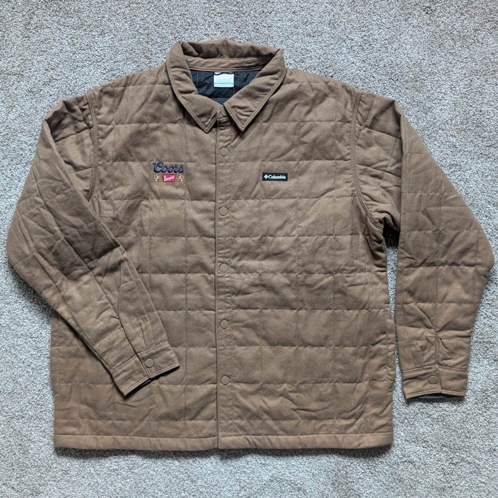 NWOT Columbia Mens XXL Landroamer Coors Banquet Quilted Shirt Jacket Brown